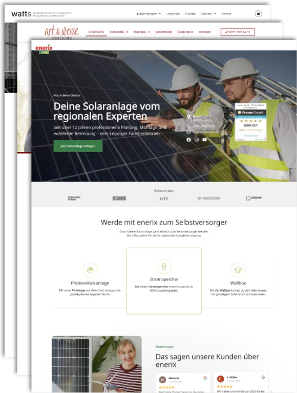 WordPress-Webdesign Berlin: Vorschau der Referenzen