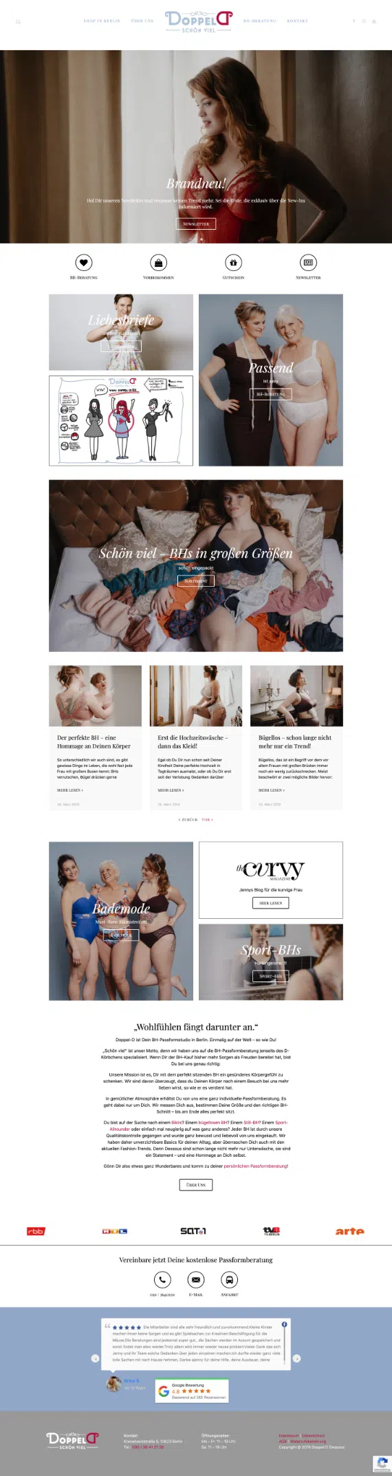 Webdesign aus Berlin für Geschäfte & Fachgeschäfte: Doppel D Dessous