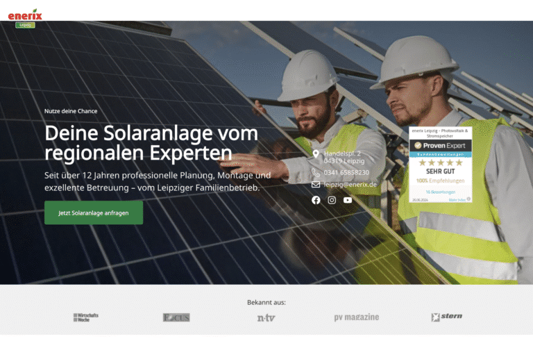 Startseite webdesign solar unternehmen photovoltaik